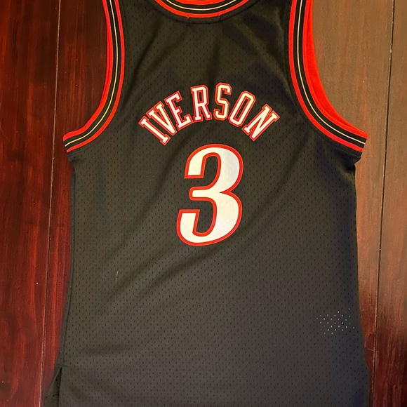 Women’s Mitchell and Ness Hardwood Classic AUTHENTIC Allen Iverson Jersey - Picture 2 of 3